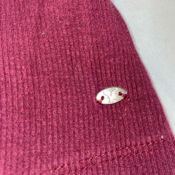 Burgundy Ribbed Henley Top - Picture 6 of 6